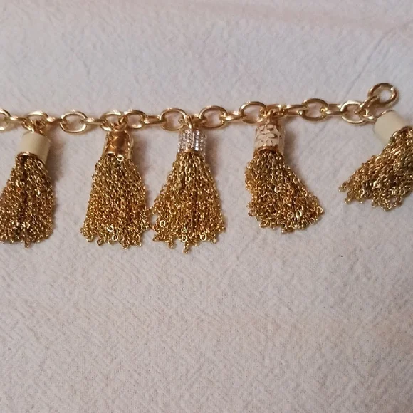 Coach Elegant Gold Tassel Necklace and Bracelet Set - Picture 4 of 8